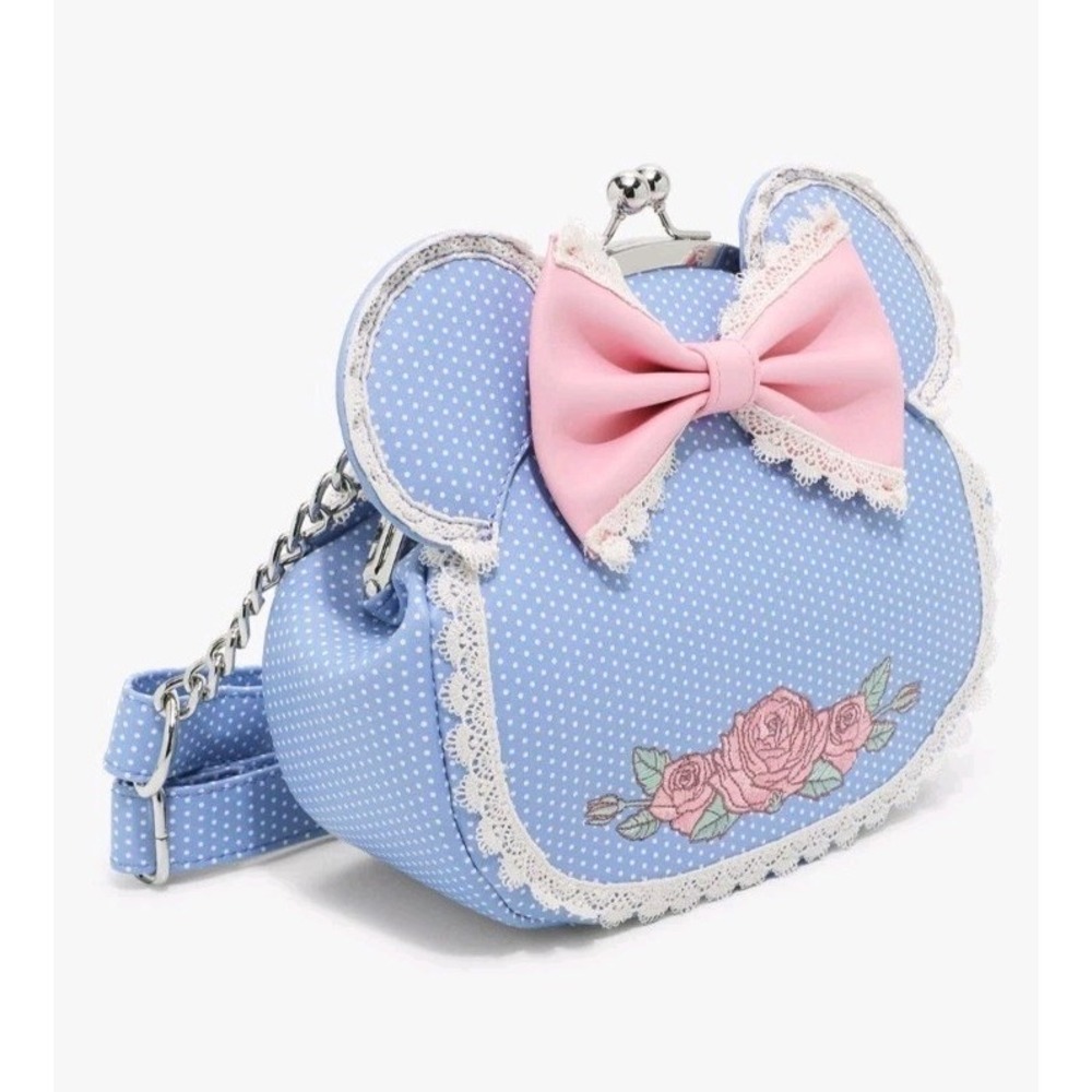 NEW! LOUNGEFLY‎ DISNEY MINNIE MOUSE FLORAL LACE CROSSBODY BAG & MATCHING WALLET! - Picture 10 of 13
